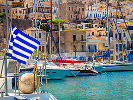 Beautiful old town harbour with yachts and restaurants, there is also berthing space for a Yates Europa yacht.