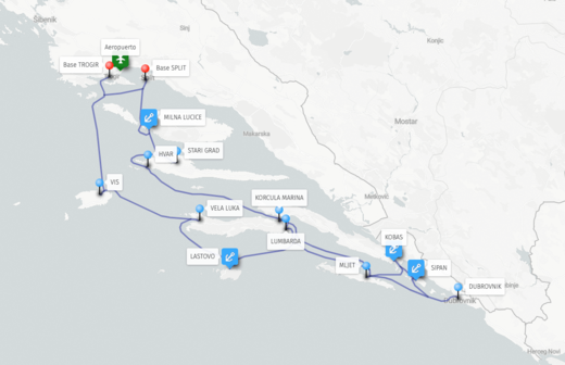 Dalmatia 2 semanas en velero o catamaran desde Split o Trogir a Dubrovnik y Vuelta, distancia appr. 270 mn